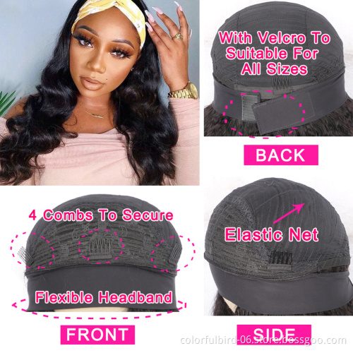 natural color loose deep wave Human Hair Wig headband wig for Black Women ice silk Wig black Hair extension